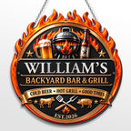 My Backyard Bar & Grill, Personalized Metal Sign, Gift For Dad And BBQ Lovers - 10