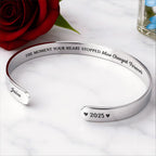 Personalized "The Moment Your Heart Stopped" Cuff Bracelet - Custom Heart Memorial Jewelry - Sympathy, Grief Bereavement Gift for Women - 5