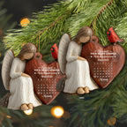 Custom "The Moment Your Heart Stopped" Wood Ornament - Angel Holding Heart Memorial Tree Decor - Sympathy, Grief Remembrance Gift - 4