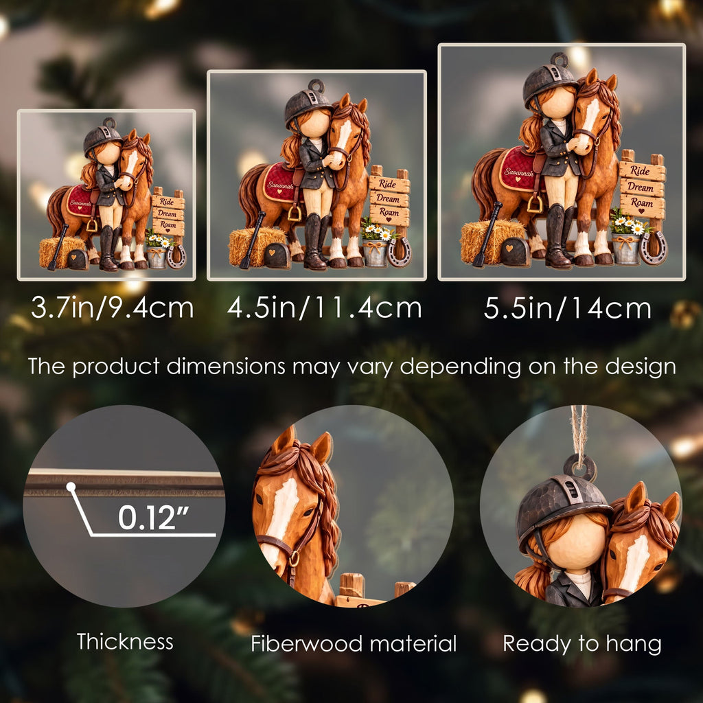 Ride Dream Roam, Personalized Custom Wood Ornament, Gift For Horse Lovers - 11