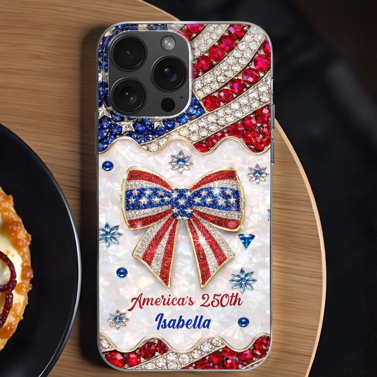 America's 250th Bow, Personalized Clear Phone Case, Gift For Her - 1