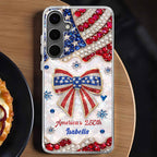 America's 250th Bow, Personalized Clear Phone Case, Gift For Her - 4