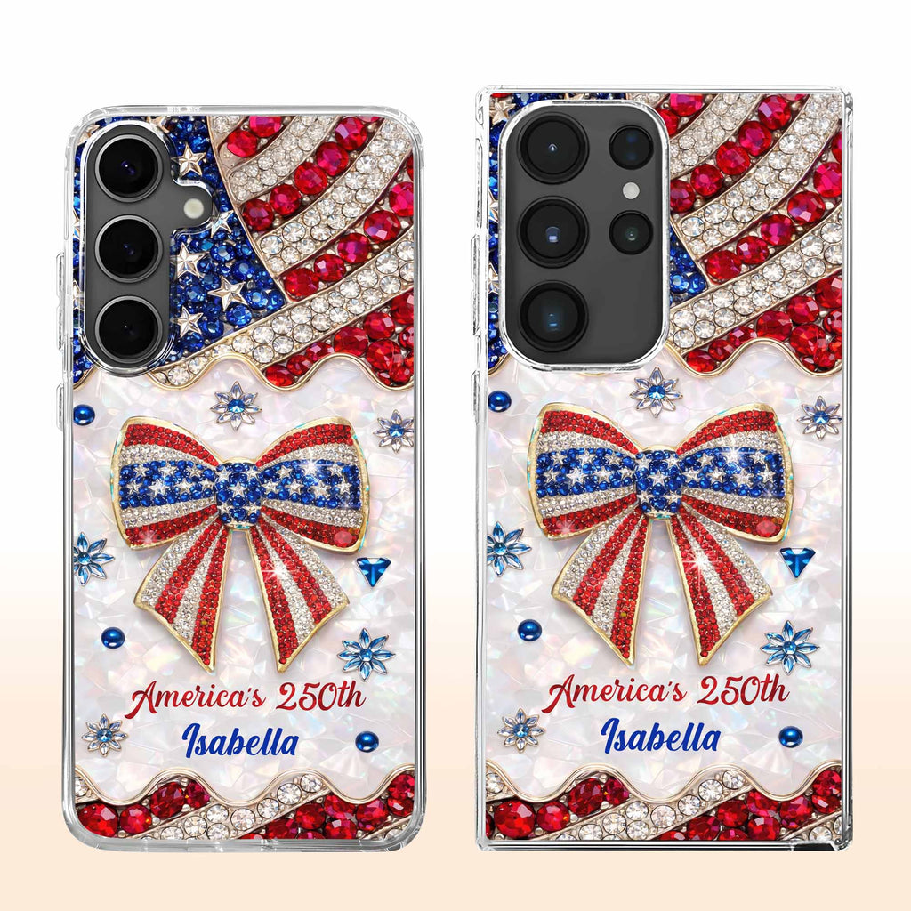 America's 250th Bow, Personalized Clear Phone Case, Gift For Her - 6