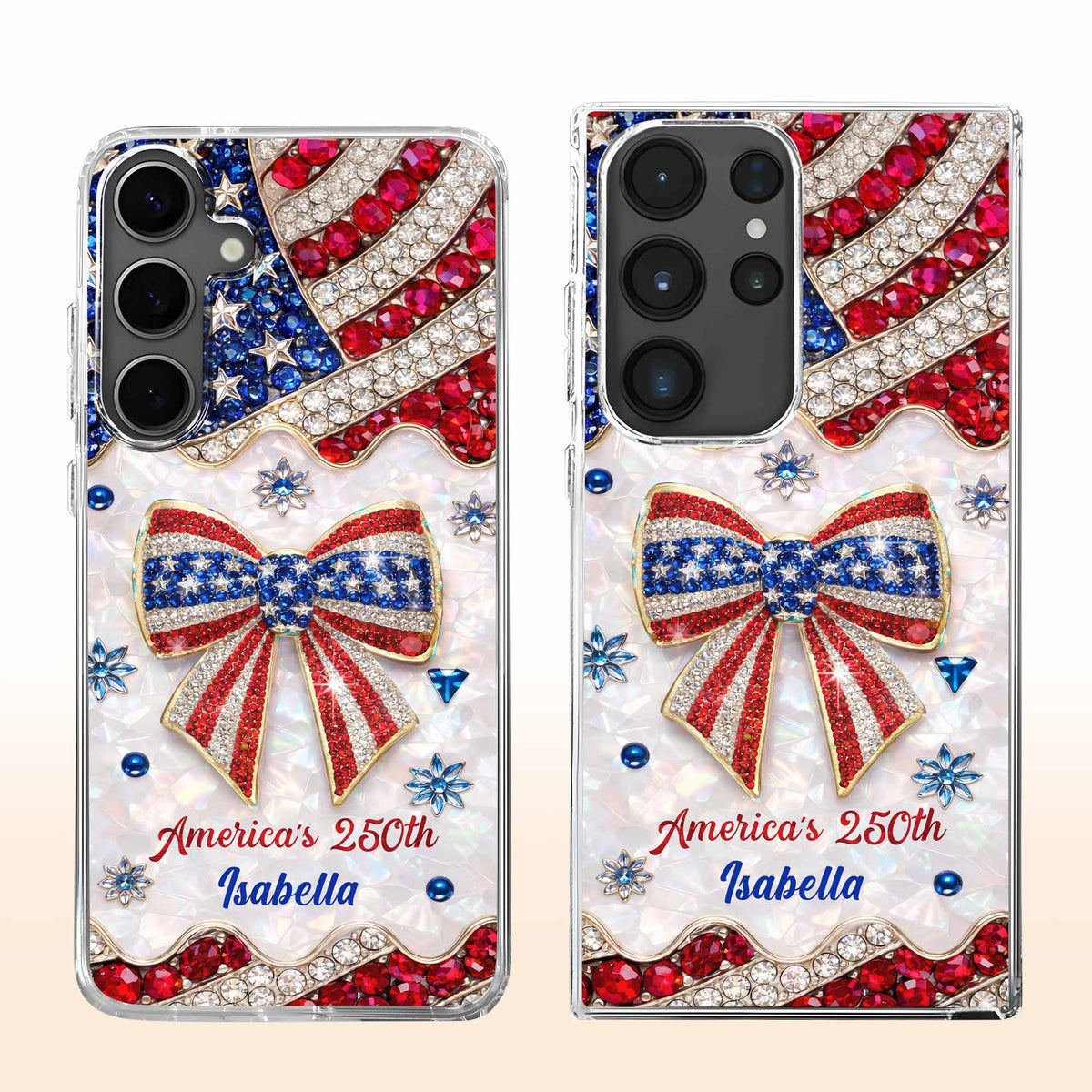 America's 250th Bow, Personalized Clear Phone Case, Gift For Her - 6