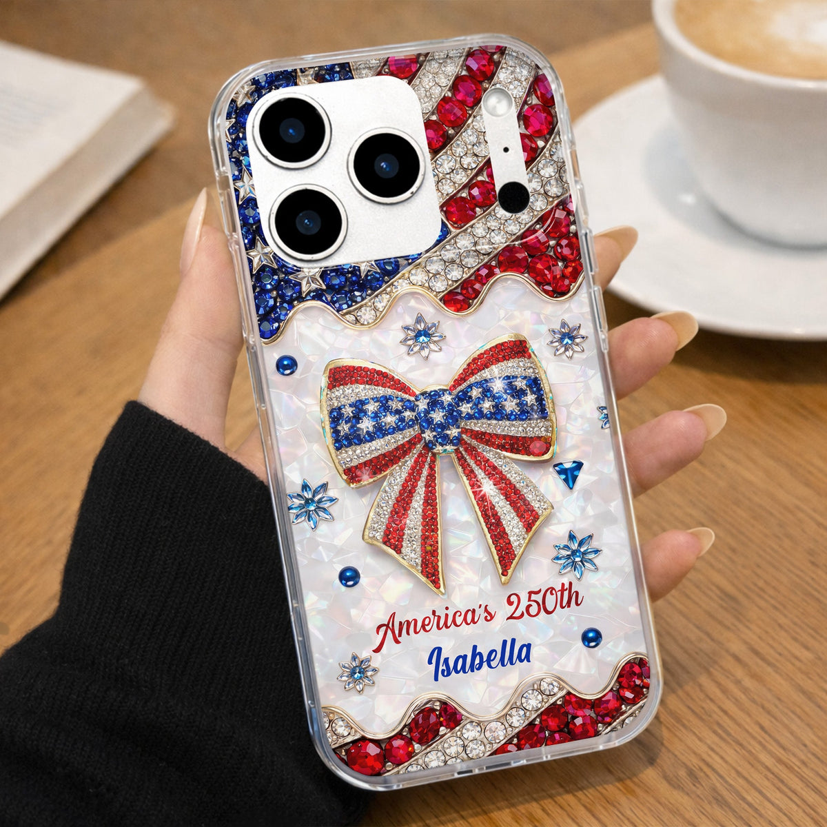 America's 250th Bow, Personalized Clear Phone Case, Gift For Her - 11