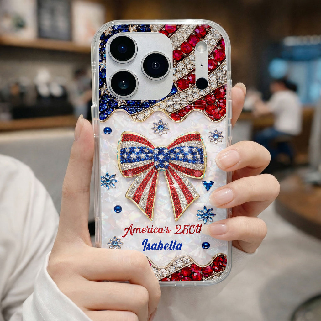 America's 250th Bow, Personalized Clear Phone Case, Gift For Her - 2
