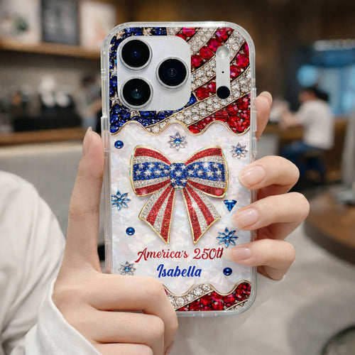 America's 250th Bow, Personalized Clear Phone Case, Gift For Her - 2