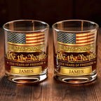 Custom "We the People 250 Years of Freedom" Whiskey Glass - Personalized 11oz Patriotic Rocks Cup - Independence Day Gift for Men - 8