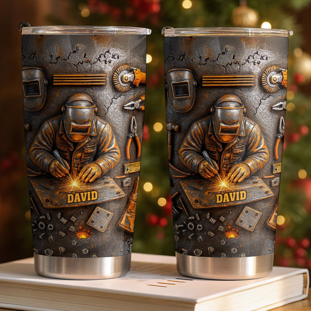 Gift For Welders Showcasing Craftsmanship and Tools,Stainless Steel Tumbler,Gift For Handyman - 3