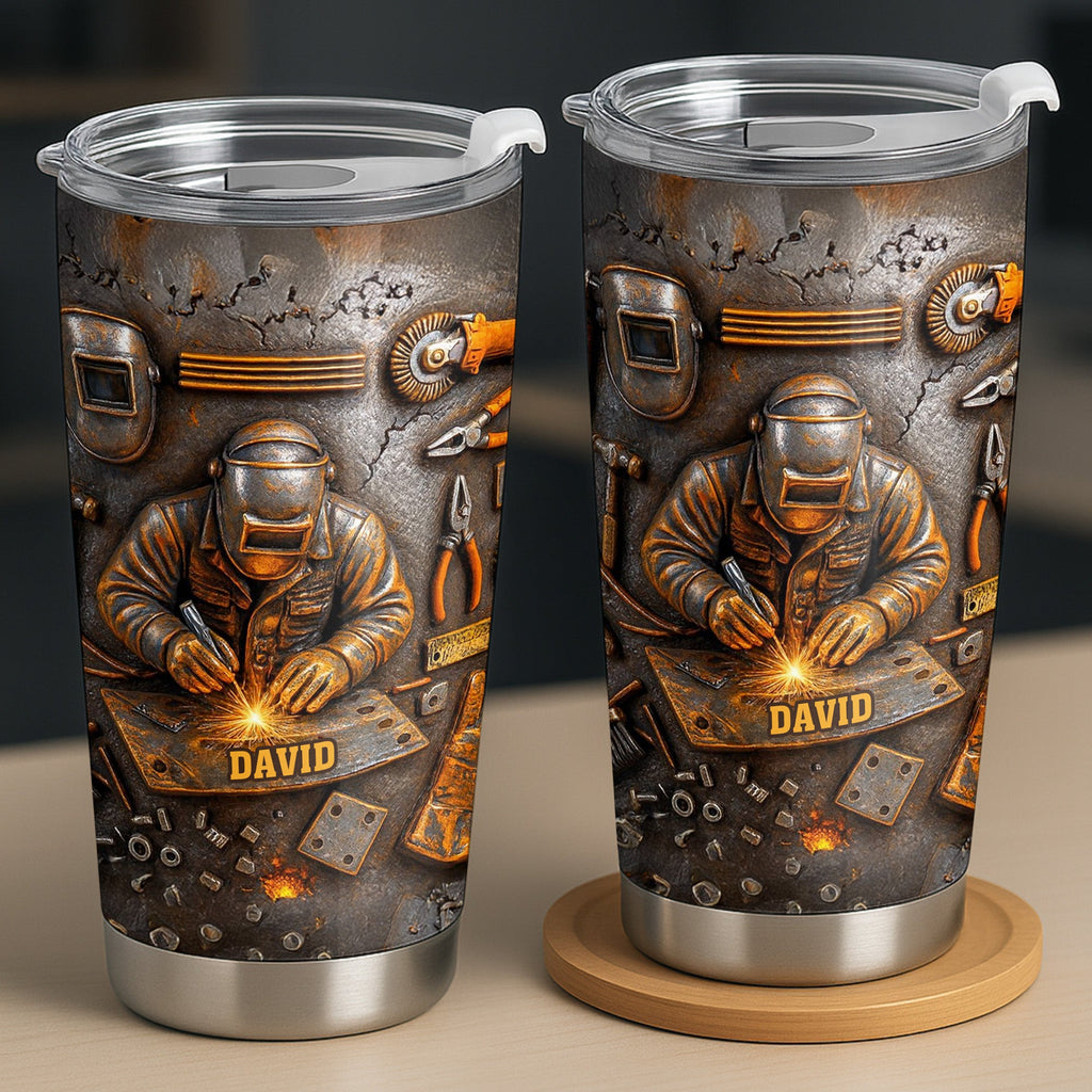 Gift For Welders Showcasing Craftsmanship and Tools,Stainless Steel Tumbler,Gift For Handyman - 8