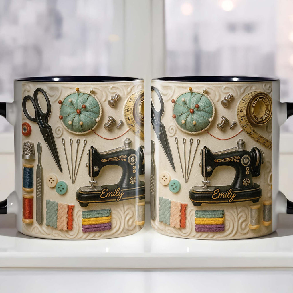 Perfect Gift For Creative Souls With Sewing Theme,Custom Accent Mug,Gift For Crafters - 6