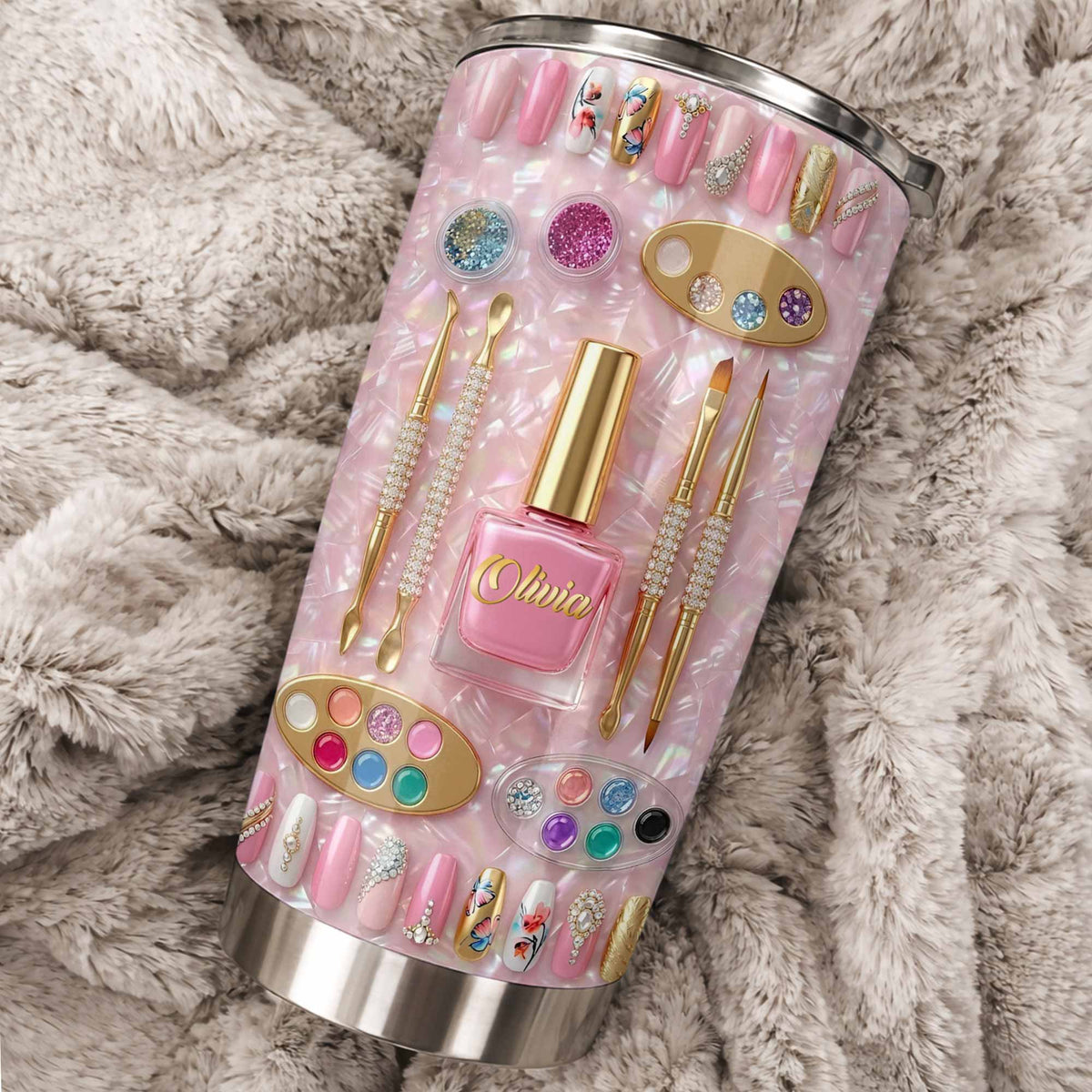 Fabulous Sparkle Nails, Stainless Steel Tumbler, Gift For Nail Lovers - 3