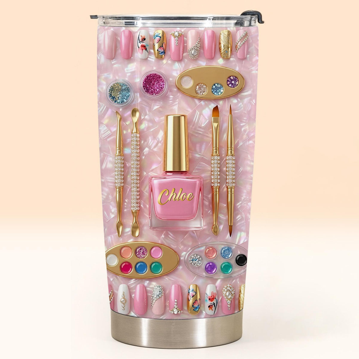 Fabulous Sparkle Nails, Stainless Steel Tumbler, Gift For Nail Lovers - 4