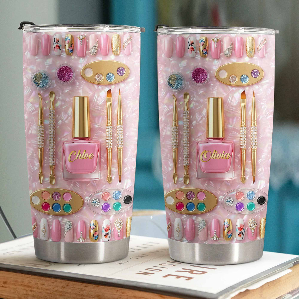 Fabulous Sparkle Nails, Stainless Steel Tumbler, Gift For Nail Lovers - 8