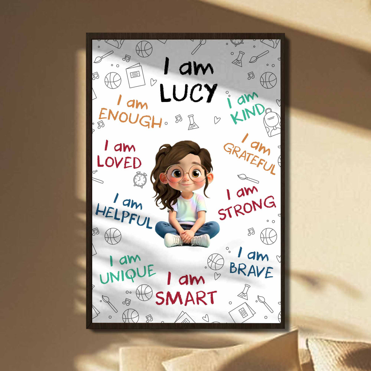 I Am Enough, Loved, Helpful, Unique, Smart,Vertical Poster,Gift For Daughters - 4