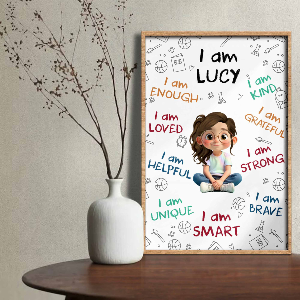 I Am Enough, Loved, Helpful, Unique, Smart,Vertical Poster,Gift For Daughters - 11