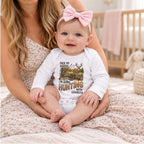 Pack My Diapers Hunting With Grandpa, Personalized Long Sleeve Baby Onesie - 6