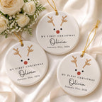 My First Christmas, Ceramic Ornament, Gift For Baby and New Parents - 5