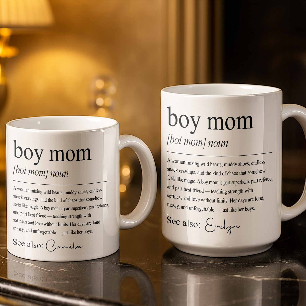 Boy Mom Dictionary Definition, Personalized Custom Coffee Mug, Gift for Mom - 2