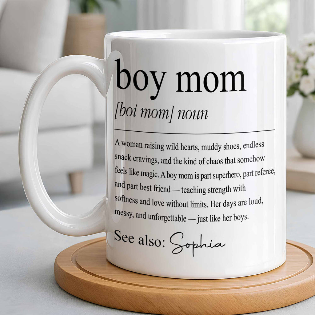 Boy Mom Dictionary Definition, Personalized Custom Coffee Mug, Gift for Mom - 3