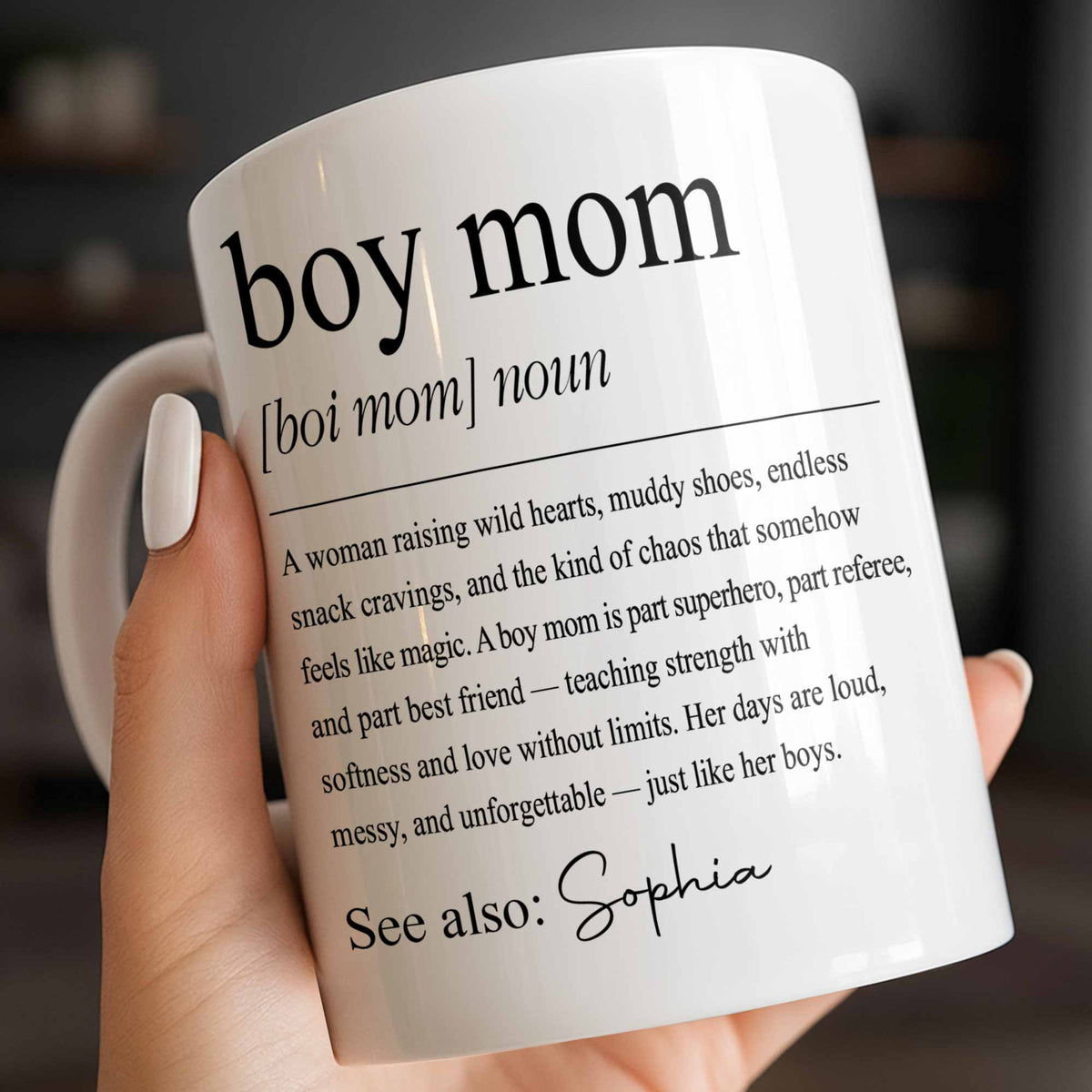 Boy Mom Dictionary Definition, Personalized Custom Coffee Mug, Gift for Mom - 5