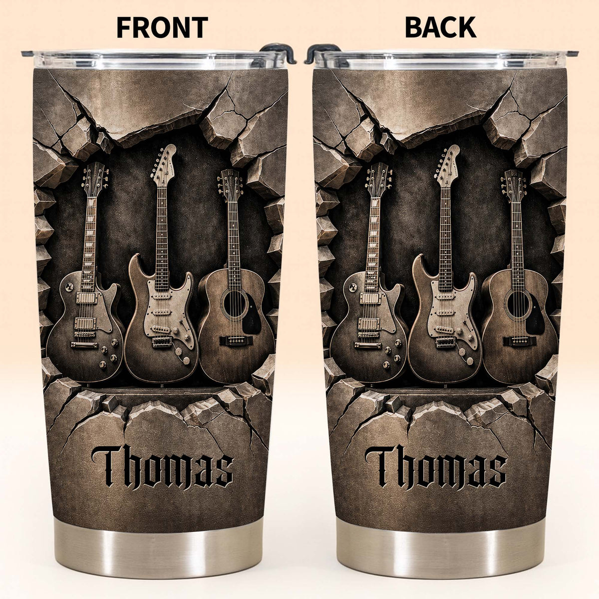 Music Is The Soul Of Life, Stainless Steel Tumbler, Gift For Guitar Lovers - 6