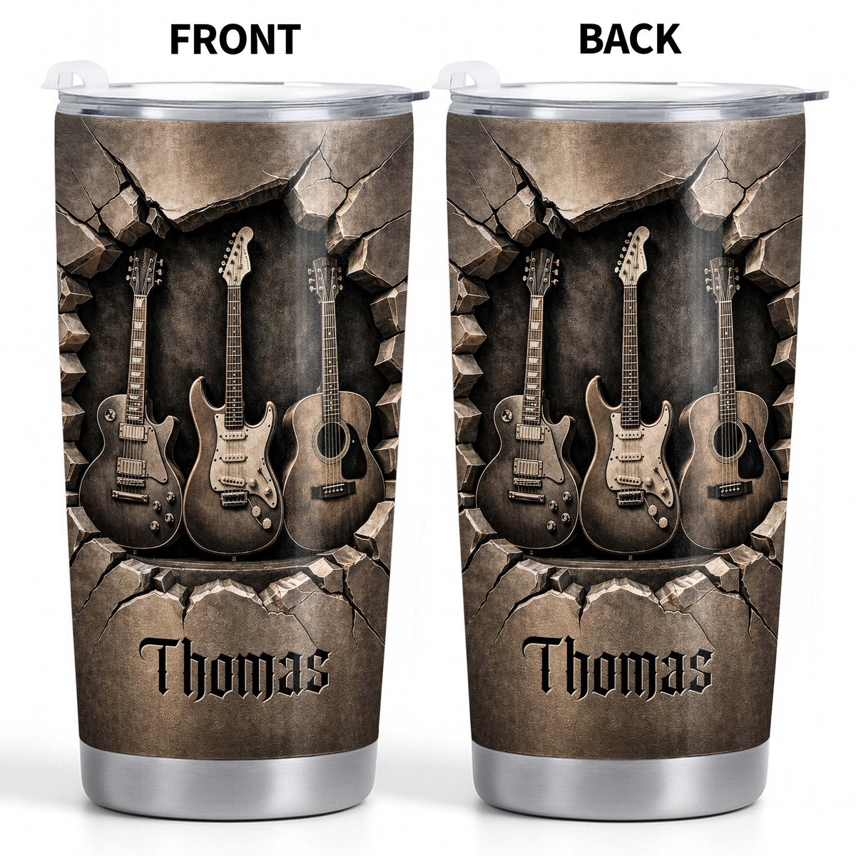 Music Is The Soul Of Life, Stainless Steel Tumbler, Gift For Guitar Lovers - 12