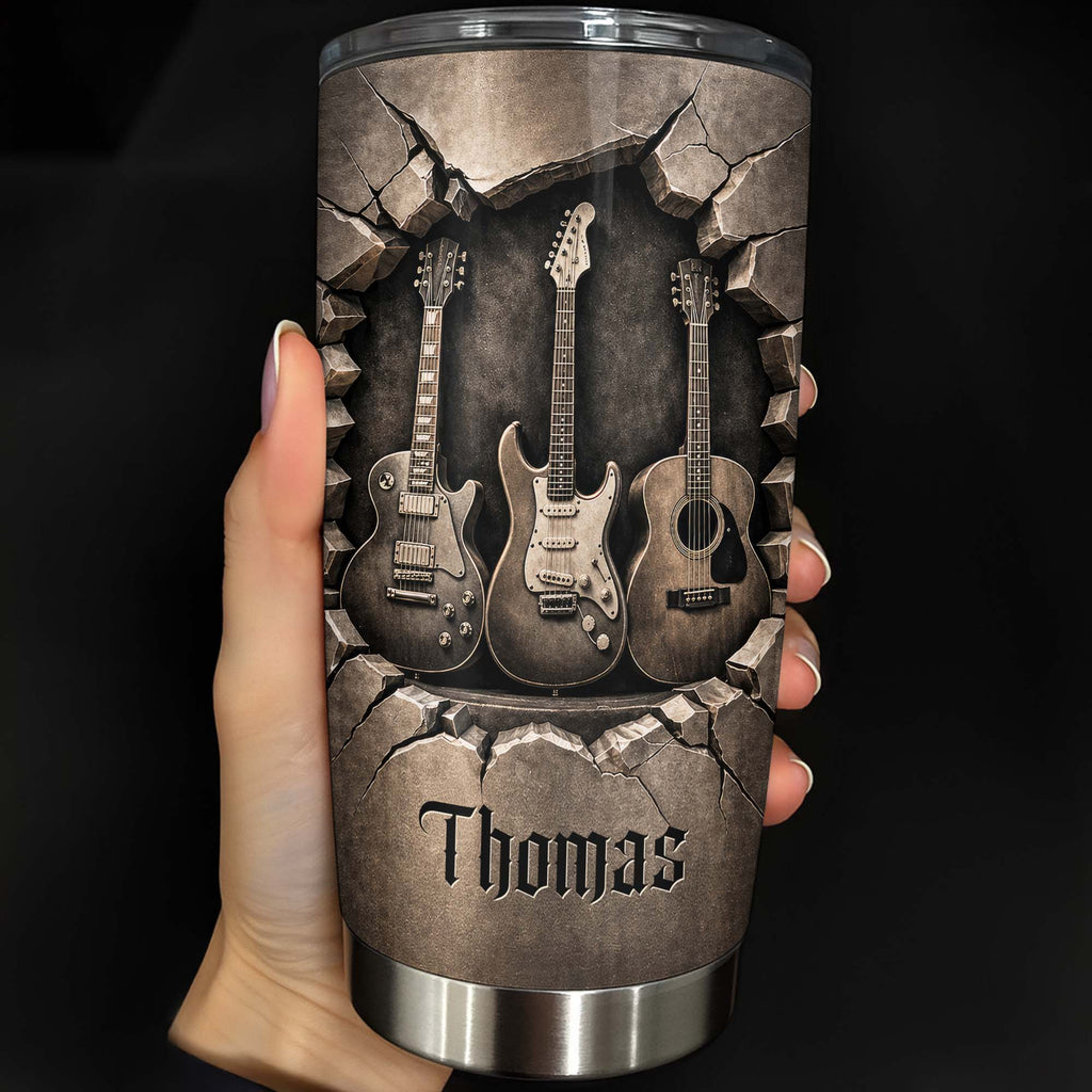 Music Is The Soul Of Life, Stainless Steel Tumbler, Gift For Guitar Lovers - 1