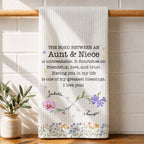 The Bond Between An Aunt & Niece, Personalized Kitchen Towel, Gift For Aunt - 1