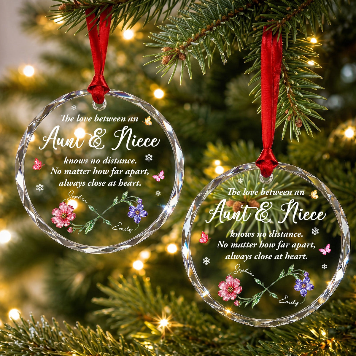The Love Between An Aunt And Niece, Glass Ornament, Gift For Family - 3
