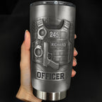 Honor Your Dedication, Police Badge Handcuffs Gun, Personalized Tumbler, Gift For Law Enforcement Officers - 1