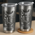 Honor Your Dedication, Police Badge Handcuffs Gun, Personalized Tumbler, Gift For Law Enforcement Officers - 8