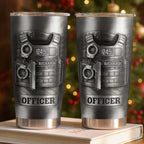 Beloved Officer Personalized Tumbler With Police Badge, Handcuffs, Pistol, Gift For Law Enforcement - 4