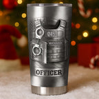 Beloved Officer Personalized Tumbler With Police Badge, Handcuffs, Pistol, Gift For Law Enforcement - 5