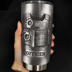 Beloved Officer Personalized Tumbler With Police Badge, Handcuffs, Pistol, Gift For Law Enforcement - 1