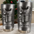 Beloved Officer Personalized Tumbler With Police Badge, Handcuffs, Pistol, Gift For Law Enforcement - 7