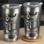 Beloved Officer Personalized Tumbler With Police Badge, Handcuffs, Pistol, Gift For Law Enforcement - 9