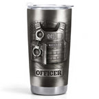 Beloved Officer Personalized Tumbler With Police Badge, Handcuffs, Pistol, Gift For Law Enforcement - 10