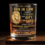Personalized "To My Dear Son-In-Law" Whiskey Glass - Custom 11oz Rocks Glass Bourbon Cup - Wedding, Birthday Gift for Son in Law - 1