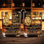 Personalized "To My Dear Son-In-Law" Whiskey Glass - Custom 11oz Rocks Glass Bourbon Cup - Wedding, Birthday Gift for Son in Law - 2