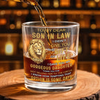 Personalized "To My Dear Son-In-Law" Whiskey Glass - Custom 11oz Rocks Glass Bourbon Cup - Wedding, Birthday Gift for Son in Law - 4