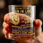 Personalized "To My Dear Son-In-Law" Whiskey Glass - Custom 11oz Rocks Glass Bourbon Cup - Wedding, Birthday Gift for Son in Law - 6