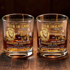 Personalized "To My Dear Son-In-Law" Whiskey Glass - Custom 11oz Rocks Glass Bourbon Cup - Wedding, Birthday Gift for Son in Law - 7