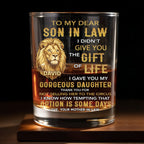 Personalized "To My Dear Son-In-Law" Whiskey Glass - Custom 11oz Rocks Glass Bourbon Cup - Wedding, Birthday Gift for Son in Law - 8
