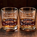 Personalized "To My Son In Law" Whiskey Glass - Custom 11oz Rocks Glass Cup - Birthday, Wedding, Christmas Gift for Son-in-Law - 7