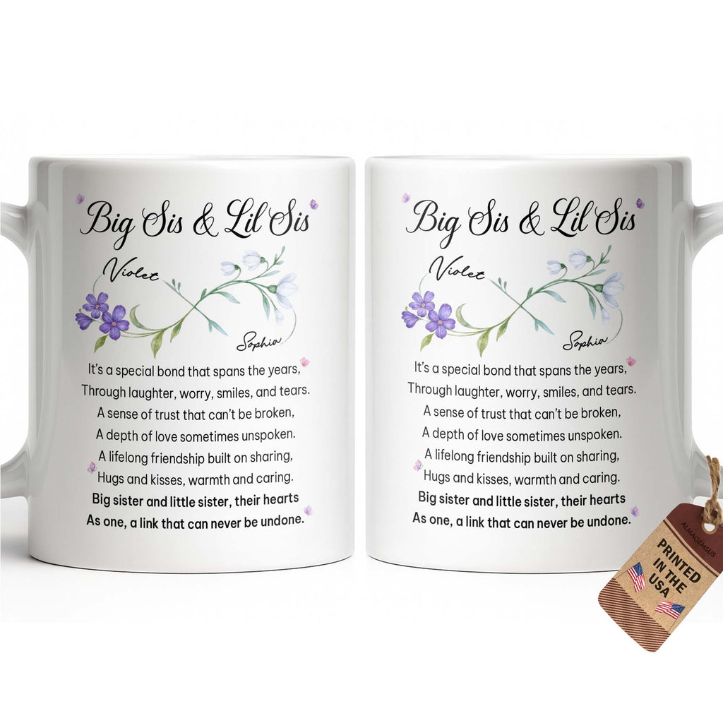 Big Sis And Lil Sis, Personalized Coffee Mug, Gift For Sisters - 14