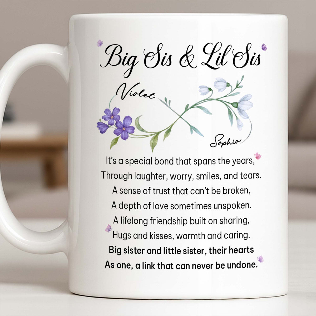 Big Sis And Lil Sis, Personalized Coffee Mug, Gift For Sisters - 11