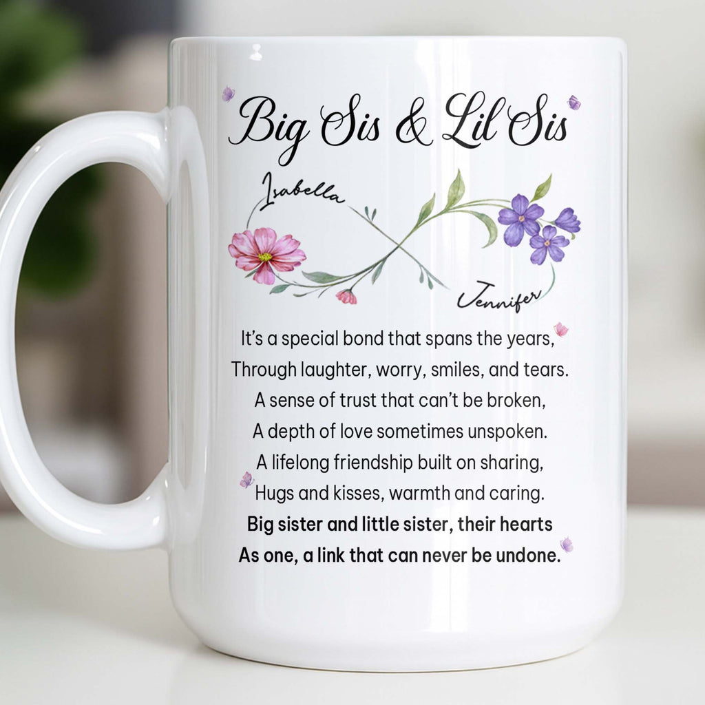 Big Sis And Lil Sis, Personalized Coffee Mug, Gift For Sisters - 10