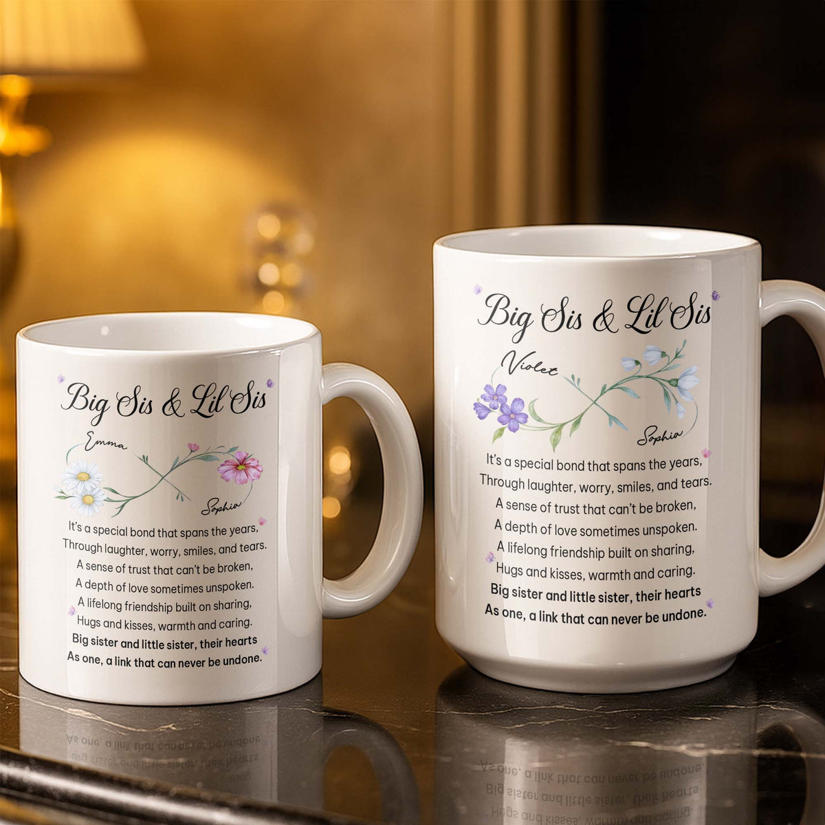 Big Sis And Lil Sis, Personalized Coffee Mug, Gift For Sisters - 2