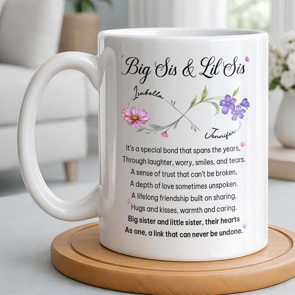 Big Sis And Lil Sis, Personalized Coffee Mug, Gift For Sisters - 3